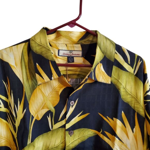 Tommy Bahama Black Leaf NWT XXL Silk Short Sleeve Shirt - Picture 3 of 13